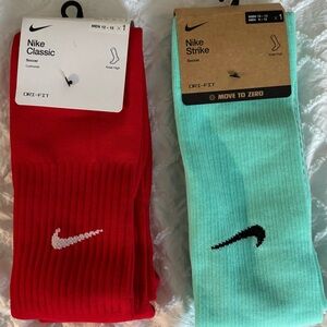 Nike Men's Dri-FIT Soccer Socks - Red and Teal